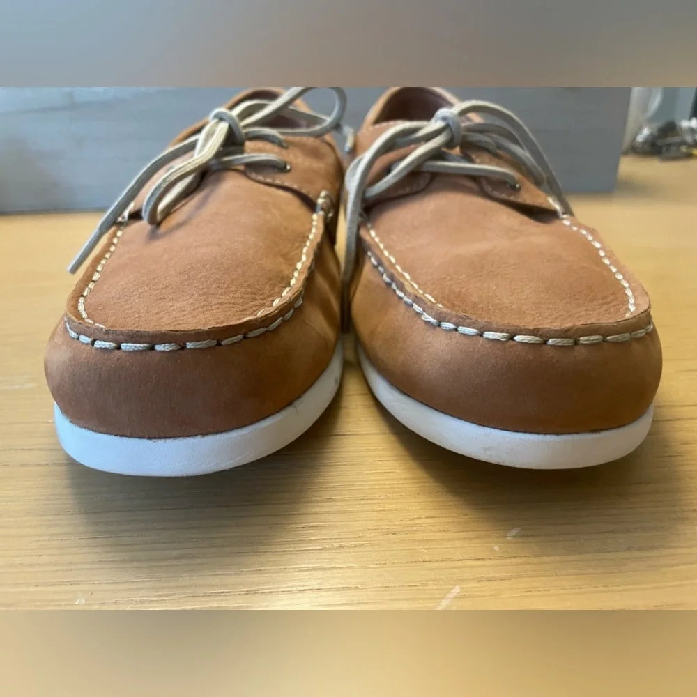 COLE HAAN Grand Atlantic Boat Shoe SIZE 10 MEDIUM Cognac